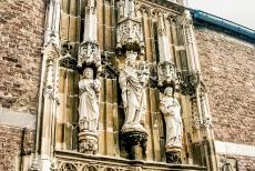 Aachen Cathedral - Statues above the entrance to the Aachen Cathedral Treasury, the treasury is one of the most important ecclesiastical treasuries in...