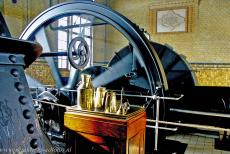 Wouda Steam Pumping Station - One of the steam engines of the Wouda Steam Pumping Station is running, the steam machines are connected to powerful flywheels. The steam...