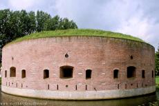 Dutch Water Defence Lines - Defence Line of Amsterdam: The round Tower Fort on the Ossenmarkt (Ox Market) in the small town of Weesp is surrounded by a moat. The...