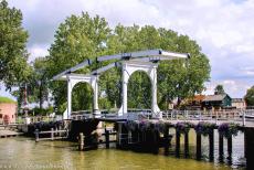 Dutch Water Defence Lines - Defence Line of Amsterdam: An historic wooden drawbridge over the river Vecht close to the defensive Tower on the Ossenmarkt (on...