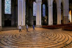 Chartres Cathedral - One of the fine features of Chartres Cathedral is the 13th century Chartres Labyrinth, inlaid in the nave floor. The labyrinth is 12.9...