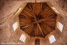 Euphrasian Basilica in Poreč - Episcopal Complex of the Euphrasian Basilica in the Historic Centre of Poreč: The wooden ceiling of the octagonal baptistery of the Euphrasian...