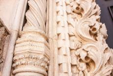 Cathedral of St James in Šibenik - The Cathedral of St. James in Šibenik: A detail of the sculpted front portal. The cathedral is an unique blend of the Gothic and the...