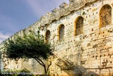 Palace of Diocletian in Split - Historical Complex of Split with the Palace of Diocletian: The walls nearby the Golden Gate. The Palace of Diocletian is an ancient Roman...