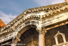 Palace of Diocletian in Split - Historical Complex of Split with the Palace of Diocletian: A detail of the main entrance into the chambers of Emperor Diocletian. The...
