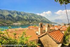 Kotor en de Baai van Kotor - Natuurlijke en cultuurhistorische omgeving van Kotor: De twee torens van de kathedraal van St.Tryphon steken hoog boven Kotor uit. De...