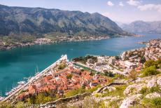Natural and Culturo-Historical Region of Kotor - Kotor and the Bay of Kotor viewed&nbsp;from the Fortress San Giovanni (Fortress of St. John). The fortress is situated at an altitude of 280...