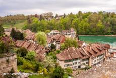 Old City of Bern - The Old City of Bern and the Aare River viewed from the Münster Platform, the Minster Terrace. Bern was built on uneven...