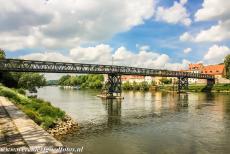 Old town of Regensburg with Stadtamhof - Old town of Regensburg with Stadtamhof:  The Eiserne Brücke, the Iron Bridge, is crossing the Danube River. Stadtamhof is situated...