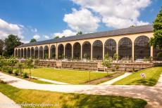 Würzburg Residence - Würzburg Residence: The orangery with the kitchen garden in front of it. In the beginning of the 19th century, the kitchen garden was...