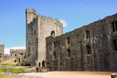 Castles of King Edward in Gwynedd - Castles and Town Walls of King Edward in Gwynedd: The&nbsp;mighty Chamberlain Tower seen from the inner ward of Caernarfon Castle.&nbsp;Several...