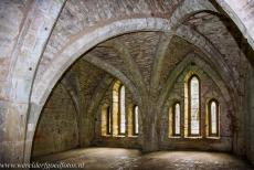 Studley Royal Park - ruins of Fountains Abbey - Studley Royal Park including the ruins of Fountains Abbey: The muniments room of the abbey is situated above the warming room,&nbsp;called the...