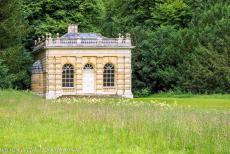 Studley Royal Park - ruins of Fountains Abbey - Studley Royal Park&nbsp;including the ruins of Fountains Abbey: The&nbsp;tiny Banqueting House&nbsp;was built in the Palladian style&nbsp;from...
