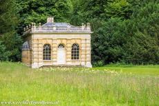 Studley Royal Park - ruins of Fountains Abbey - Studley Royal Park including the ruins of Fountains Abbey: The tiny Banqueting House was built in the Palladian style from...
