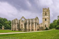 Studley Royal Park - ruins of Fountains Abbey - Fountains Abbey is one of the largest monastic ruins in Britain. The abbey was founded in 1132. The ruins of Fountains&nbsp;Abbey are largely of...