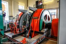 Blaenavon Industrial Landscape - Blaenavon Industrial Landscape: The winding engine inside the winding engine house of the Big Pit coal mine. The winder engine raised and...