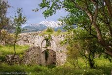 Archaeological Site of Mystras - Archaeological Site of Mystras: The Mount Taygetos viewed from Mystras, an ancient fortified town situated on the slopes of the Mount...