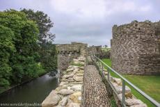 Beaumaris Castle - Castles and Town Walls of King Edward in Gwynedd: The outer ward and the castle wall walk of Beaumaris Castle. The castle was designed by the...