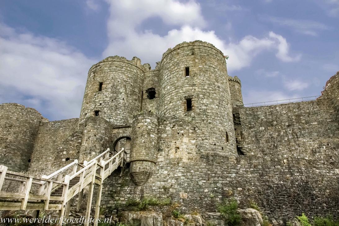 Harlech Castle - The main gate house of Harlech Castle. Harlech Castle is a medieval&nbsp;fortification in the former principality of&nbsp;Gwynedd in Wales. The...