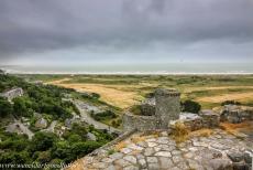 Harlech Castle - Castles and Town Walls of King Edward in Gwynedd: Harlech Castle.&nbsp;The watergate overlooks a fortified stairway of 127 steps that runs down to...