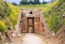 Archaeological Site of Mycenae - Archaeological Site of Mycenae: The remains of the Tholos Tomb of Aegisthus, the tholos tomb is dated from about 1470 BC. Aegisthus, also...