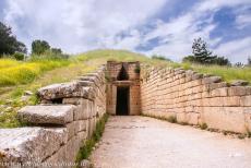 Archaeological Site of Mycenae - Archaeological Site of Mycenae: The Treasury of Atreus on Panagitsa Hill at Ancien Mycenae dates from approximately the 14th century BC....