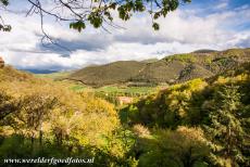 San Millan Yuso and Suso Monasteries - The San Millán Yuso Monastery (lower monastery) viewed the from San Millán Suso Monastery (upper monastery). The San...