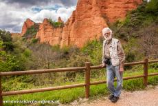 Las Médulas - A visitor to the UNESCO World Heritage Las Médulas. The imposing landscape of Las Médulas is characterized by red sandstone...