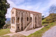 Monuments of Oviedo and Kingdom of the Asturias - Monuments of Oviedo and the Kingdom of the Asturias: The exterior stairway leads&nbsp;to the upper floor of the Santa Mar&iacute;a del Naranco....