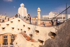 Works of Antoni Gaudí - Works of Antoni Gaudí, Barcelona: The roof and the façade of Casa Milà remind of the waves of the sea. Casa Milà...