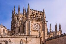Burgos Cathedral - Burgos Cathedral: The 16th century octagon-shaped tower of the transept. The construction of the cathedral was begun in 1221. In...