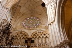 Burgos Cathedral - One of the rose windows of the Burgos Cathedral. The design of the interior of the cathedral was influenced by the Bourges...