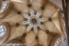 Burgos Cathedral - Burgos Cathedral: The star-shaped vault of the 15th century Chapel of the Condestable. In the side-naves of Burgos Cathedral are...