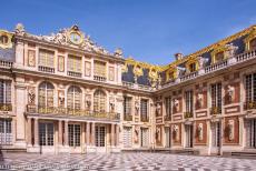 Palace and Park of Versailles - Palace and Park of Versailles: The Cour de Marbre, the Marble Courtyard, in front of the palace is the original inner courtyard of the former... Palace and Park of Versailles - Palace and Park of Versailles: The Cour de Marbre, the Marble Courtyard, in front of the palace is the original inner courtyard of the former...