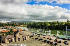 Caernarfon Castle - Castles and Town Walls of King Edward in Gwynedd: The Caernarfon harbour viewed from the walls of Caernarfon Castle. Caernarfon Castle and...