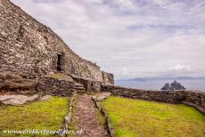 Sceilg Mhichíl - Skellig Michael - Skellig Michael - Sceilg Mhichíl: The dry-stone walls and the entrance to the ancient monastery of Skellig Michael, the medieval...