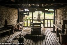 Monasteries of Meteora - Meteora: Inside the tower of the Megalo Meteoro Monastery, the tower contains a windlass and rope basket, used to transport monks...