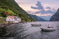 Geirangerfjord and Nærøyfjord - West Norwegian Fjords - Geirangerfjord and Nærøyfjord: A sunset over the Nærøyfjord. Despite the almost...