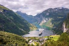 Geirangerfjord and Nærøyfjord - West Norwegian Fjords - Geirangerfjord and Nærøyfjord: The Geirangerfjord viewed from the top of the 1,476 metres high Dalsnibba...