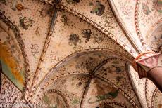 Kathedraal van Roskilde - De fresco's op de gewelven van de Helligtrekongers Kapel (Kapel van de Heilige Drie Koningen) in de kathedraal van Roskilde, ook de Kapel van...