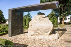 Jelling Mounds, Runic Stones and Church - Jelling Mounds, Runic Stones and Church: The runestone of King Harald Bluetooth. To prevent further damage from the weather, the Jelling...