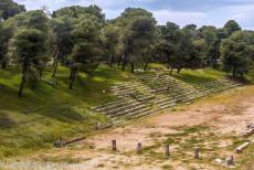 Sanctuary of Asklepios at Epidaurus - The stadium at the Sanctuary of Asklepios at Epidaurus. The ancient sanctuary is situated on the Peloponnese, a large peninsula...