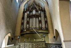 Historisch centrum van Tallinn - Historisch centrum van Tallinn: Het orgel van de St. Olafkerk, de Oleviste Kirik. Het interieur werd in 1830 herbouwd. De gotische kerk was...