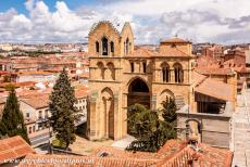 Old Town of Ávila - Old Town of Ávila with its Extra-Muros Churches: The Basilica de San Vicente viewed from the walls of the town of Ávila. The...