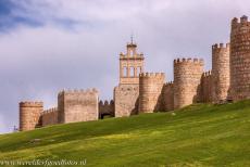 Old Town of &Aacute;vila - Old Town of &Aacute;vila with its Extra-Muros Churches: The bell gable of the Puerta del Carmen (Carmen Gate) was built on the city walls. The...