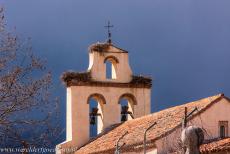 Old Town of &Aacute;vila - Old Town of &Aacute;vila with its Extra-Muros Churches: Several storks nesting on top of the typical Spanish bell-gable of the Hermitage of Santa...