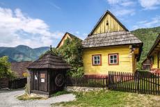 Vlkolínec - The twelve metres deep wooden winch-well was in the past the only source of drinking water in the small village of Vlkolínec. The...