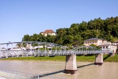 Historic Centre of the City of Salzburg - Historic Centre of the City of Salzburg: The Mozart Bridge across the Salzach River. The bridge has appeared in the musical 'The Sound of...