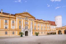 Wachau Cultural Landscape - Wachau Cultural Landscape: The historic buildings of the Baroque Abbey of Melk are arranged around seven courtyards. The abbey stands on...
