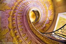 Wachau Cultural Landscape - Wachau Cultural Landscape: The Baroque spiral staircase of the Melk Abbey is leading from the library down to the church. The spiral...